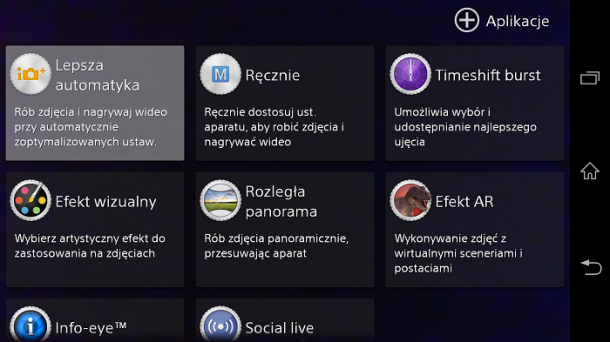 Sony Xperia Z1 Honami ustawienia apratu ręczne