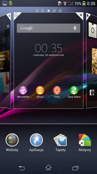 Sony Xperia Z1 Honami widgety