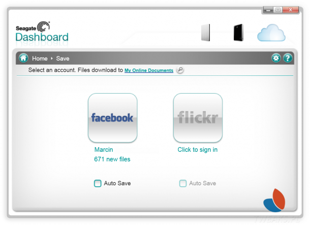 Seagate Dashboard backup facebook