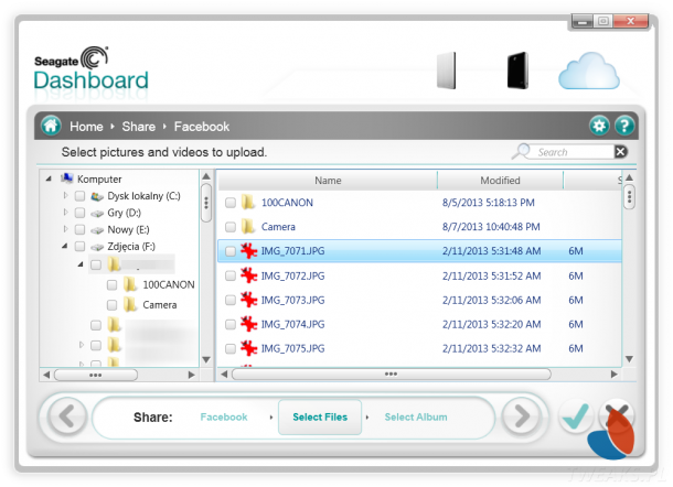 Seagate Dashboard facebook