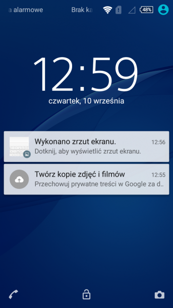 sony xperia m4 nakładka android - zegar