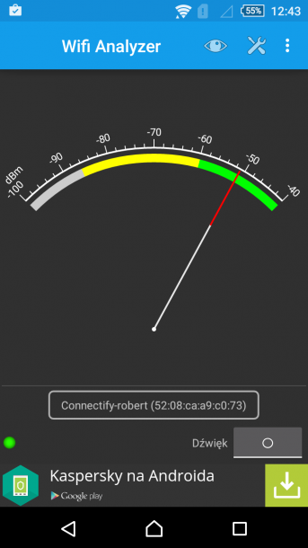 sony xperia m4 aqua test wifi - przy routerze