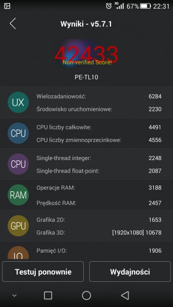 honor 6+ testy wydajności Antut, 3dmark, gfxbench