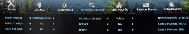 aoc u3477pqu menu osd - ustawienia extra