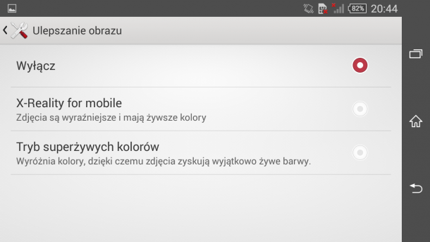 sony xperia z3 compact ulepszanie kolorów