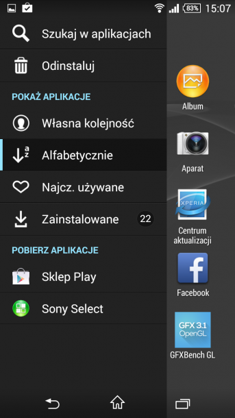 xperia z3 compact menu android 6