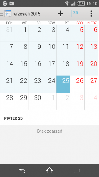 xperia z3 compact menu kalendarz