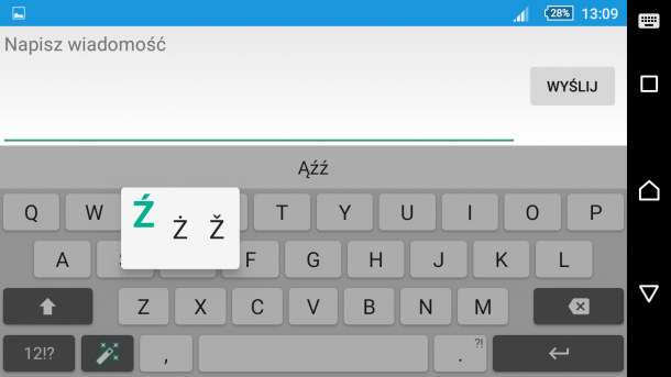sony xperia z5 - klawiatura i pisanie sms (5)
