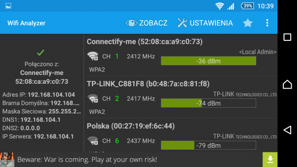 sony xperia z5 - wifi analyzer - test sygnału (2)