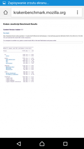 sony xperia m5 - kraken benchmark