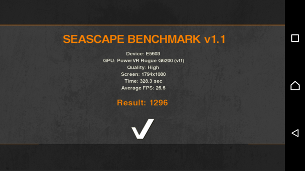 sony xperia m5 - seascape benchmark