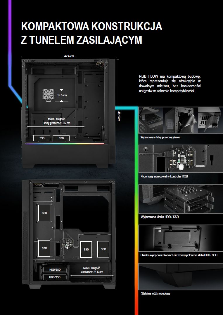 Sharkoon RGB Flow 6 Płyń z czasem – Obudowa gamingowa Sharkoon RGB FLOW