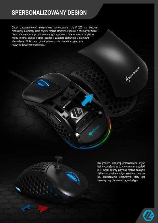 prem Light2 200 pl 011 4 550 Sharkoon Light²200 – mysz do gier lżejsza niż piórko