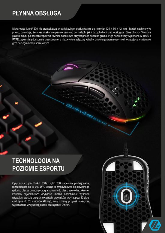prem Light2 200 pl 011 5 550 Sharkoon Light²200 – mysz do gier lżejsza niż piórko