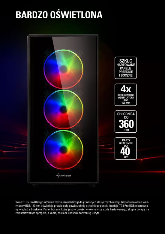 prem TG5 Pro RGB pl 550 2 Obudowa Sharkoon TG5 RGB w wersji PRO