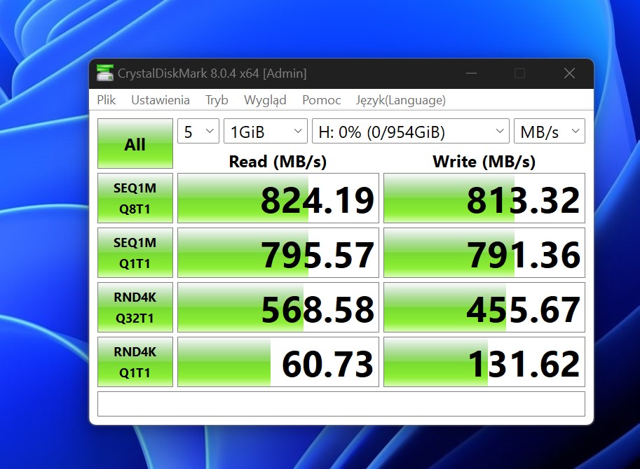 Fanxiang S500PRO 1TB 1024.2 GB PCIE x1 NVME Test SATA SSD vs dysk NVMe na PCI Express x1 ! Wyniki testów