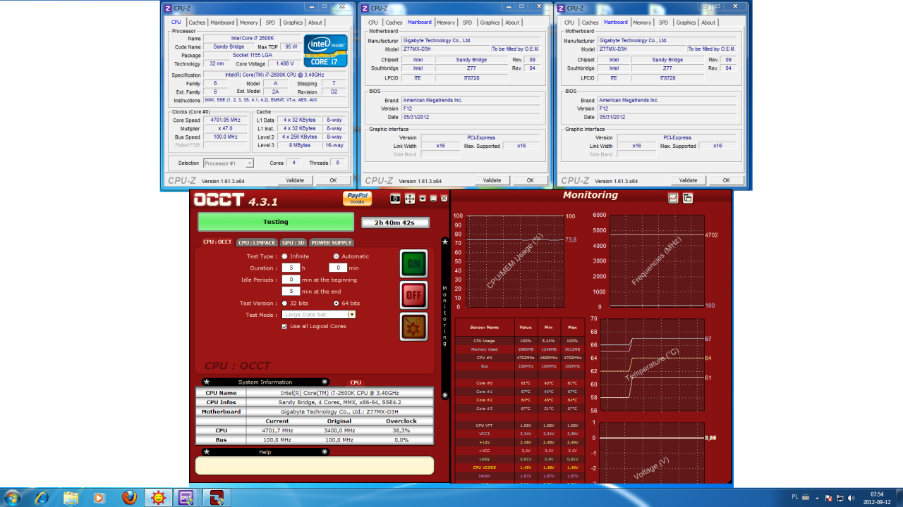 overclocking Intel I72600k, Gigabyte Z77MX-D3H