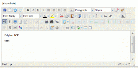 Edytor JCE Joomla, edytor Joomla, zaawansowany edytor Joomla