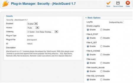 ochrona Joomla, jHackGuard