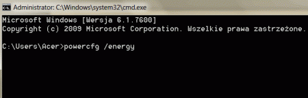 Sprawdzanie stanu baterii w laptopie, wiersz poleceń