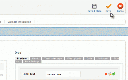 formularz Joomla, tworzenie formularzy Joomla, zapisywanie formularza Joomla